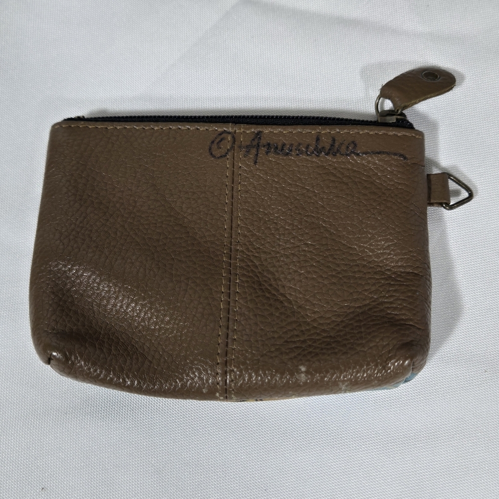 Anuschka Butterfly Floral Leather Handpainted Shoulder Handbag Coin Purse, Cover - Picture 4 of 15